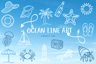 Ocean Line Art Fonts for Creative Designs
